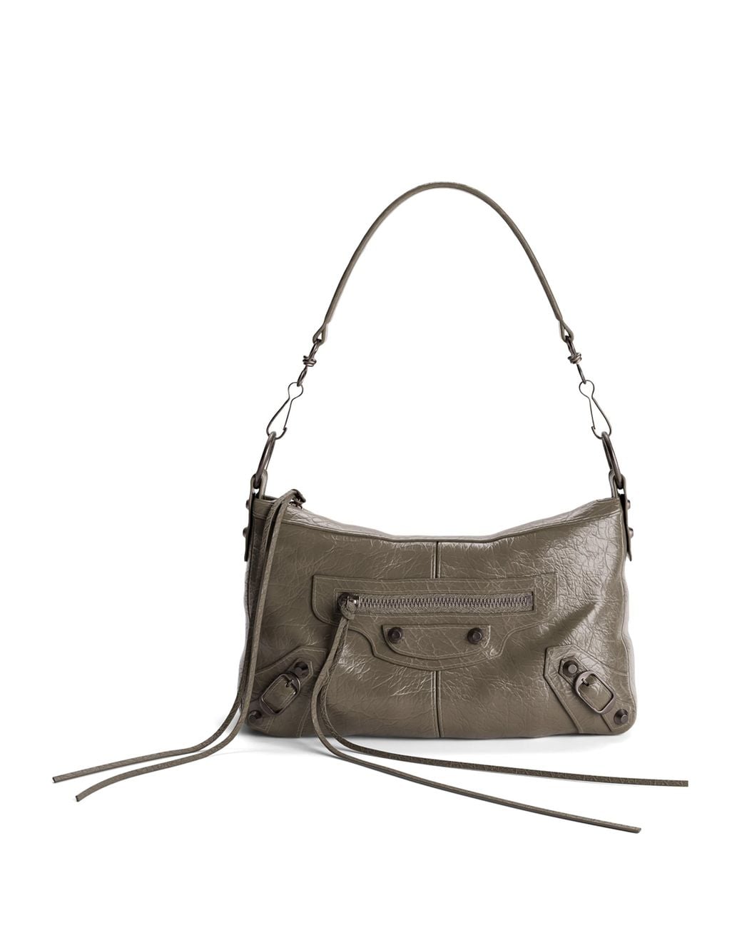 Balenciaga Metallic Mini Lambskin Le City Moto Shoulder Bag