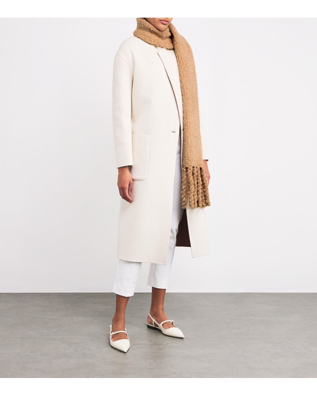 Joseph Natural Bouclé Knit Scarf