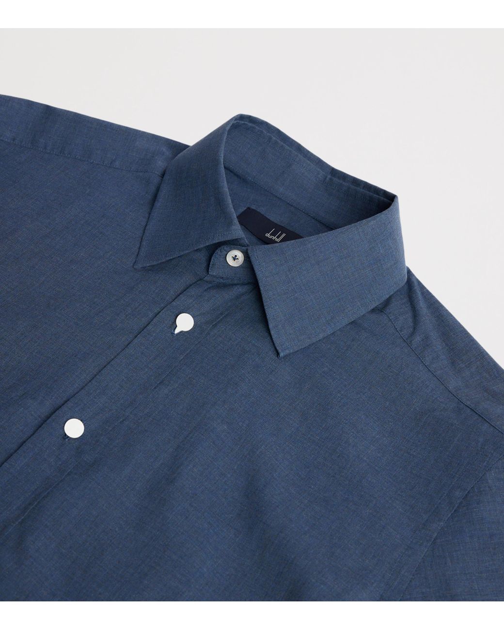 Dunhill Blue Cotton Chambray Formal Shirt for men