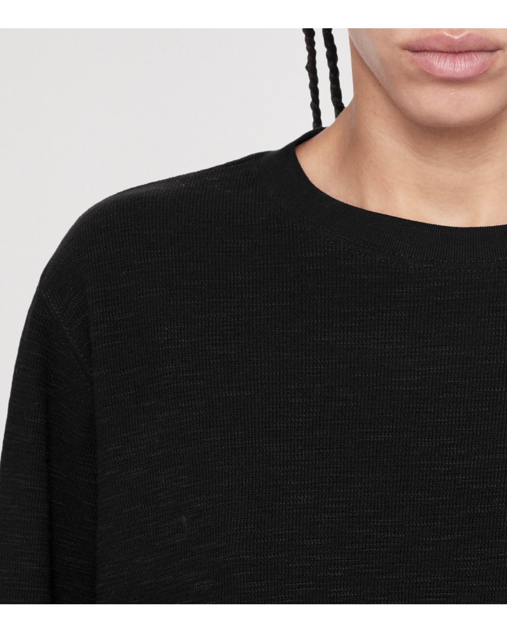AllSaints Black Organic Cotton Abel Long-Sleeve T-Shirt