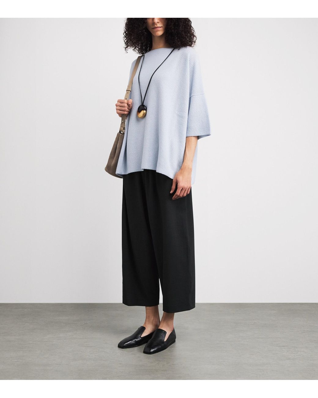 Eskandar Black Wide-Leg Japanese Trousers