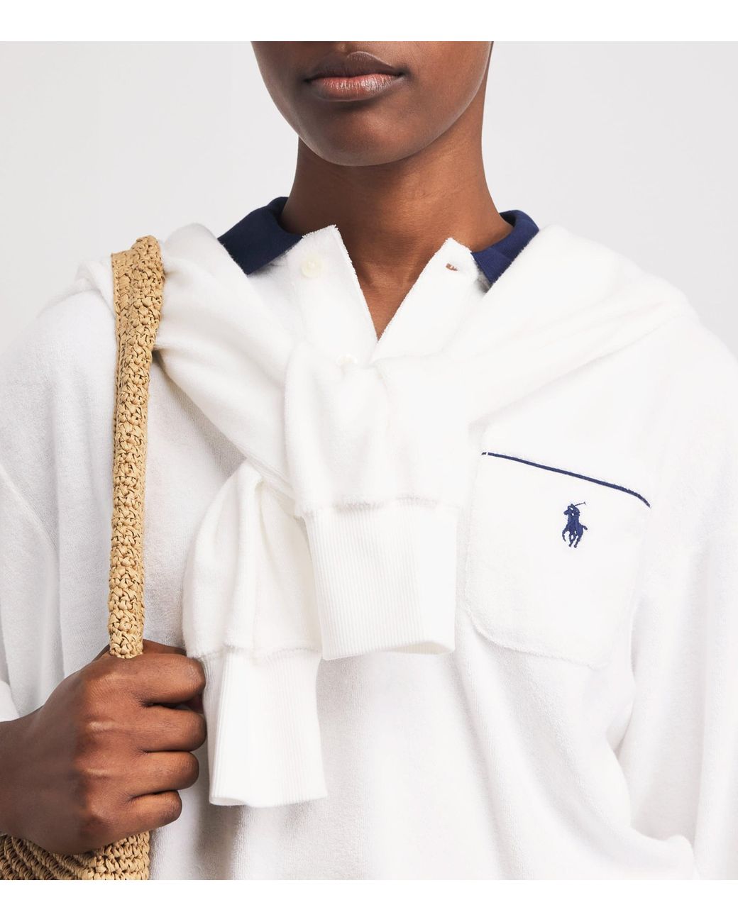 Polo Ralph Lauren White Towelling Polo Pony Sweatshirt