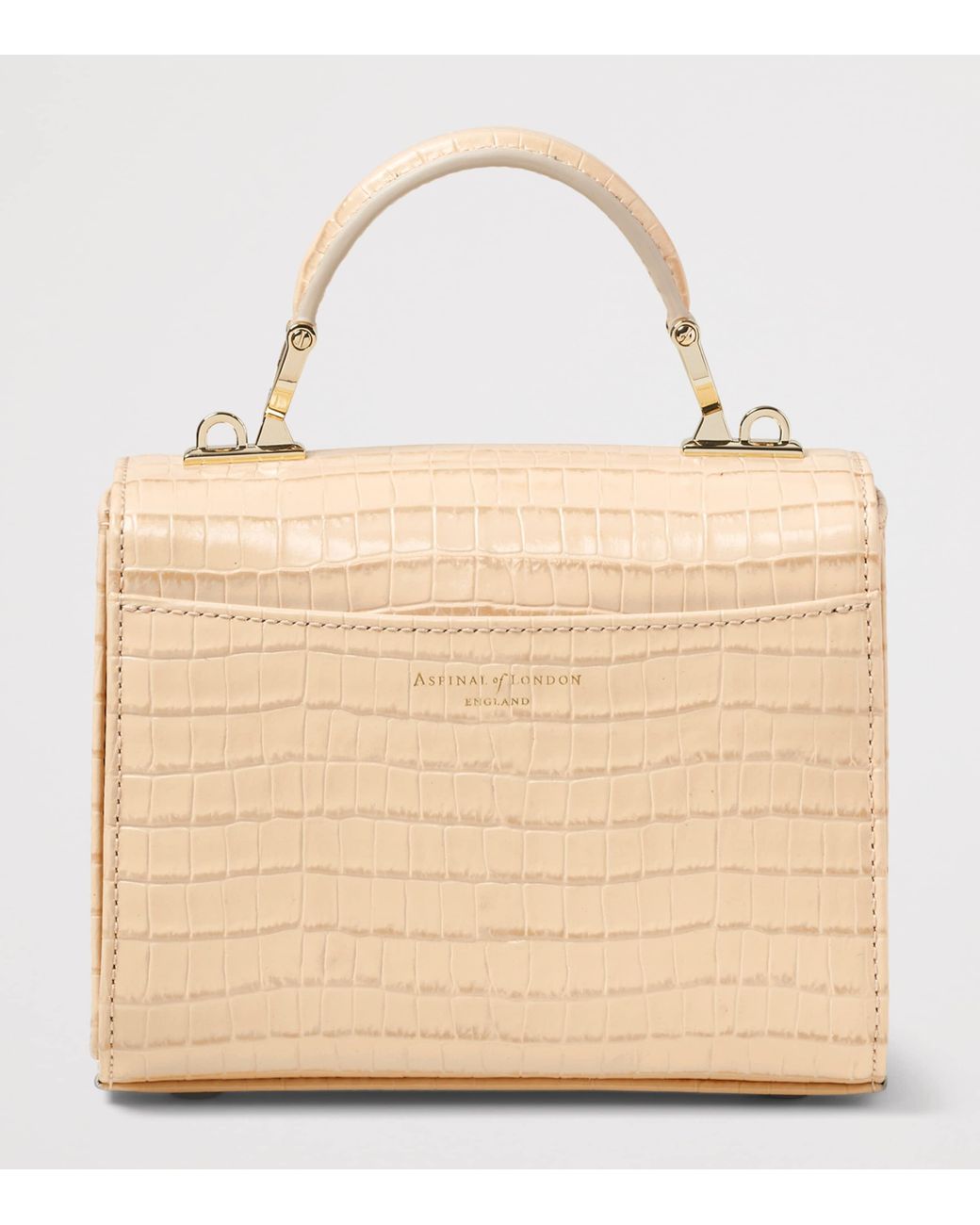 Aspinal Natural Mini Leather Mayfair Top-Handle Bag