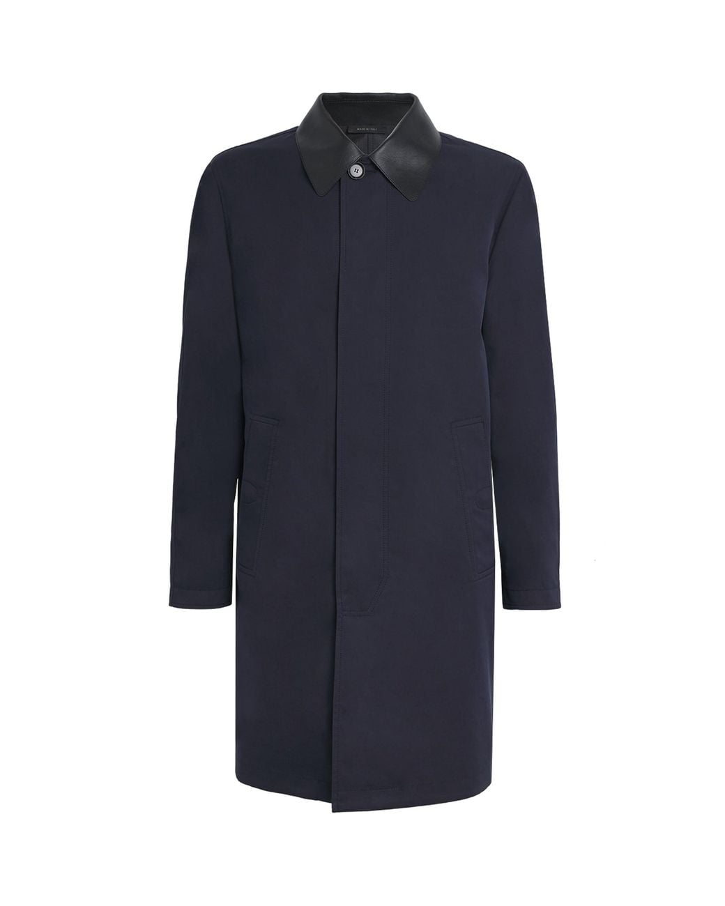 Brioni Blue Leather-Trim Reversible Jacket for men