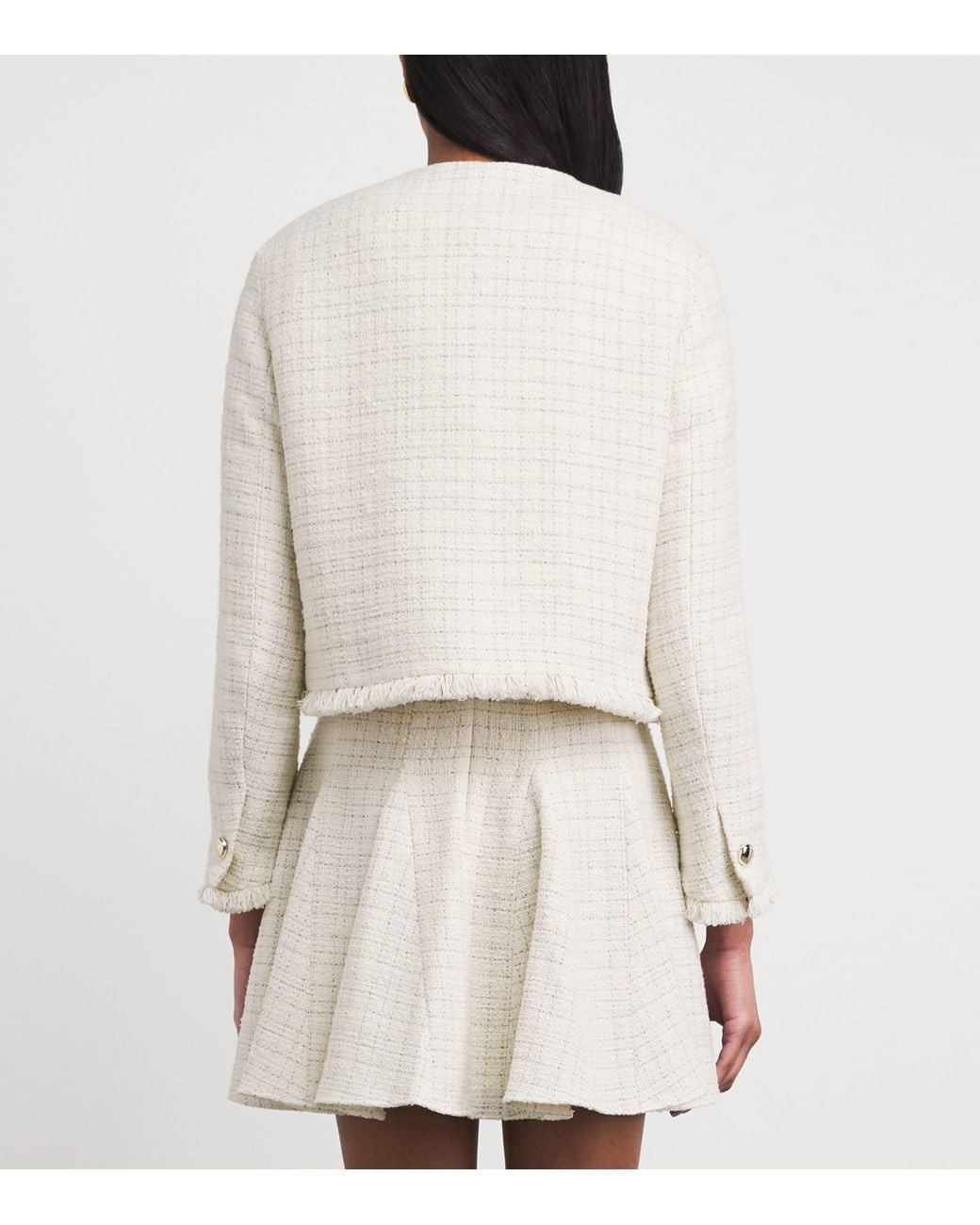 Maje White Tweed Cropped Jacket