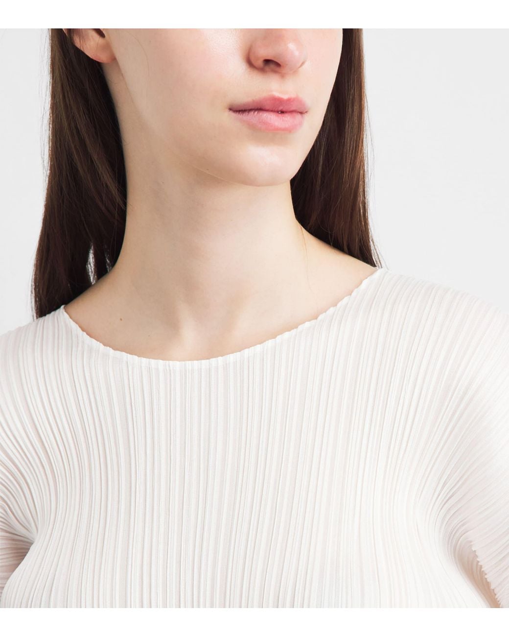 Pleats Please Issey Miyake White Monthly Colors Long-Sleeve T-Shirt