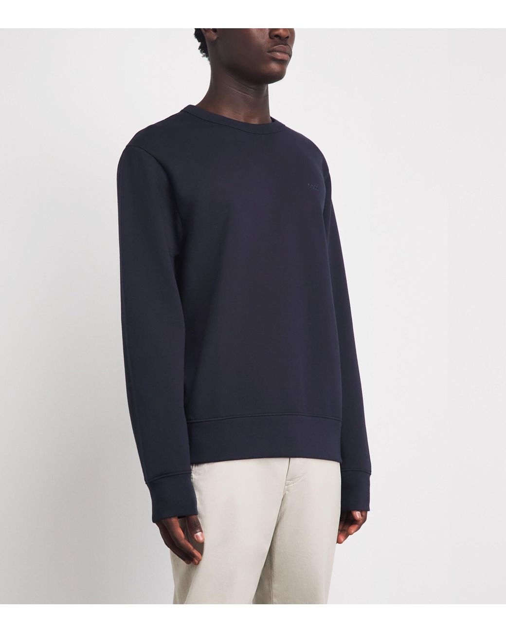 Boss Blue Cotton Sharpe Sweatshirt for men