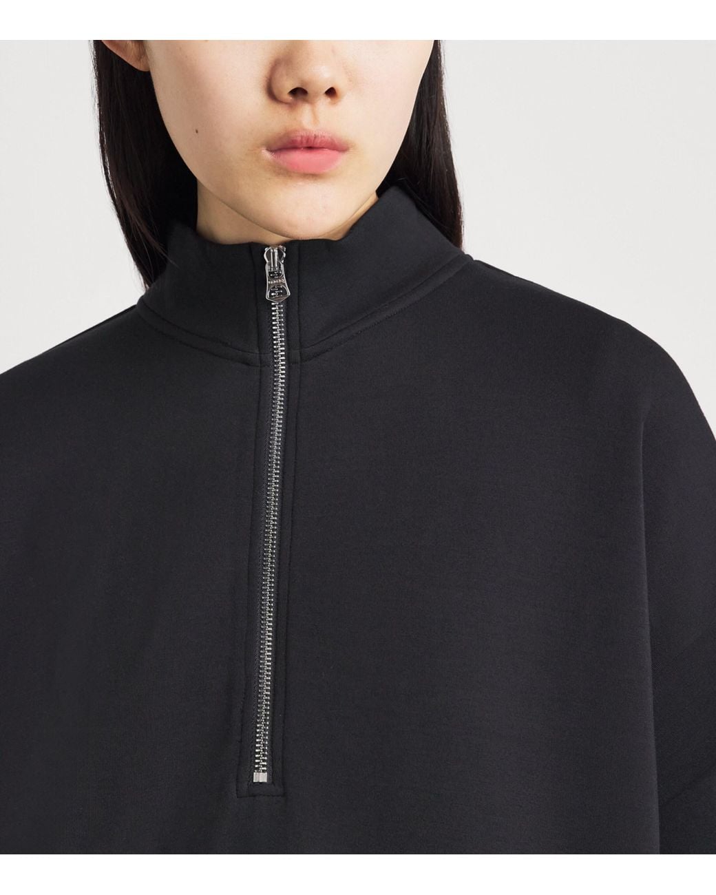Varley Black Ritchie Short-Sleeve Half-Zip Sweatshirt