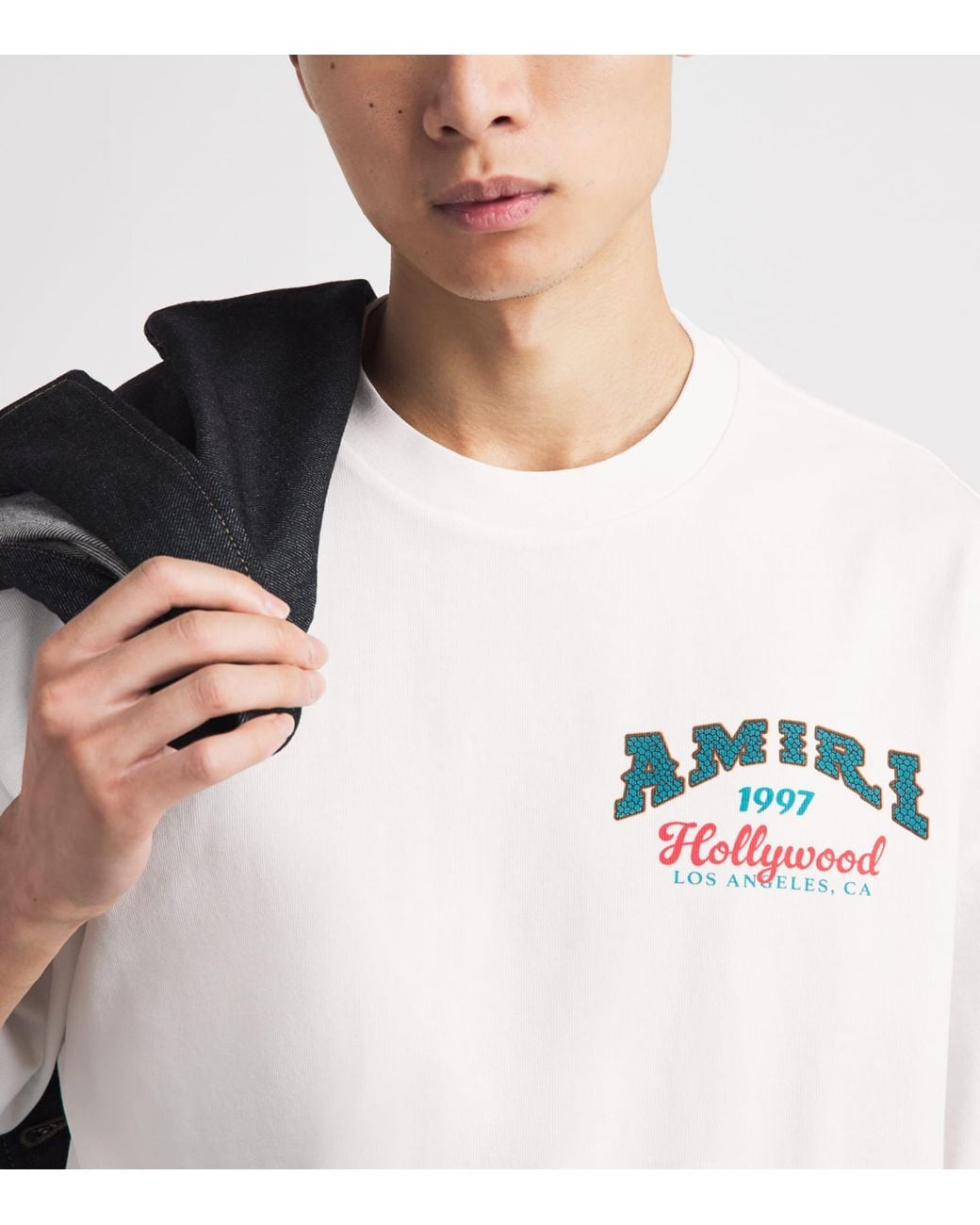 Amiri White Cotton Hollywood T-Shirt for men