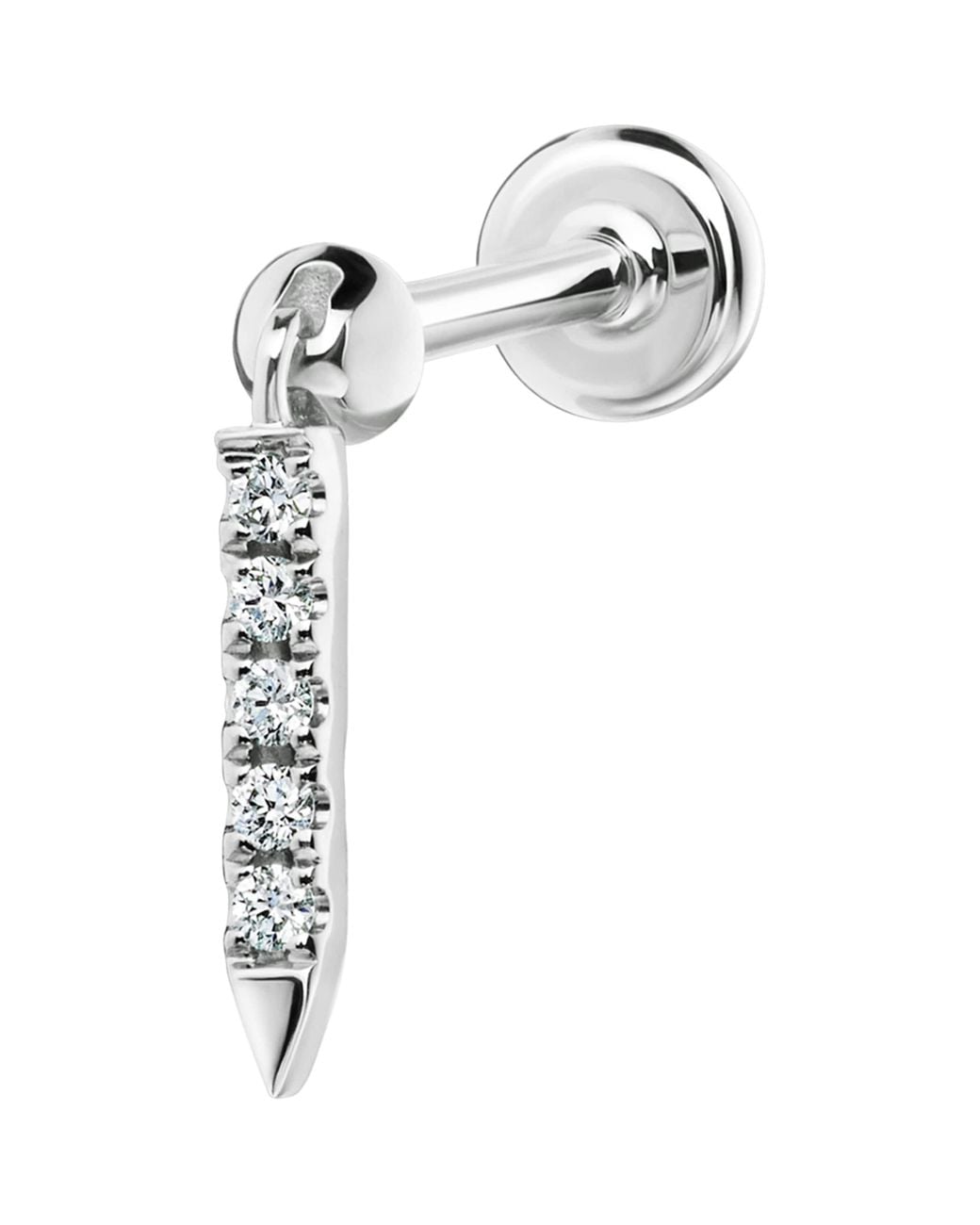 Maria Tash White Diamond Eternity Bar Single Threaded Stud