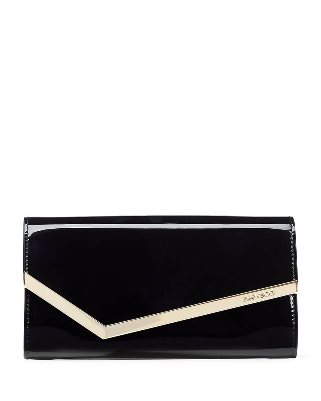 Jimmy Choo Black Patent Emmie Clutch Bag