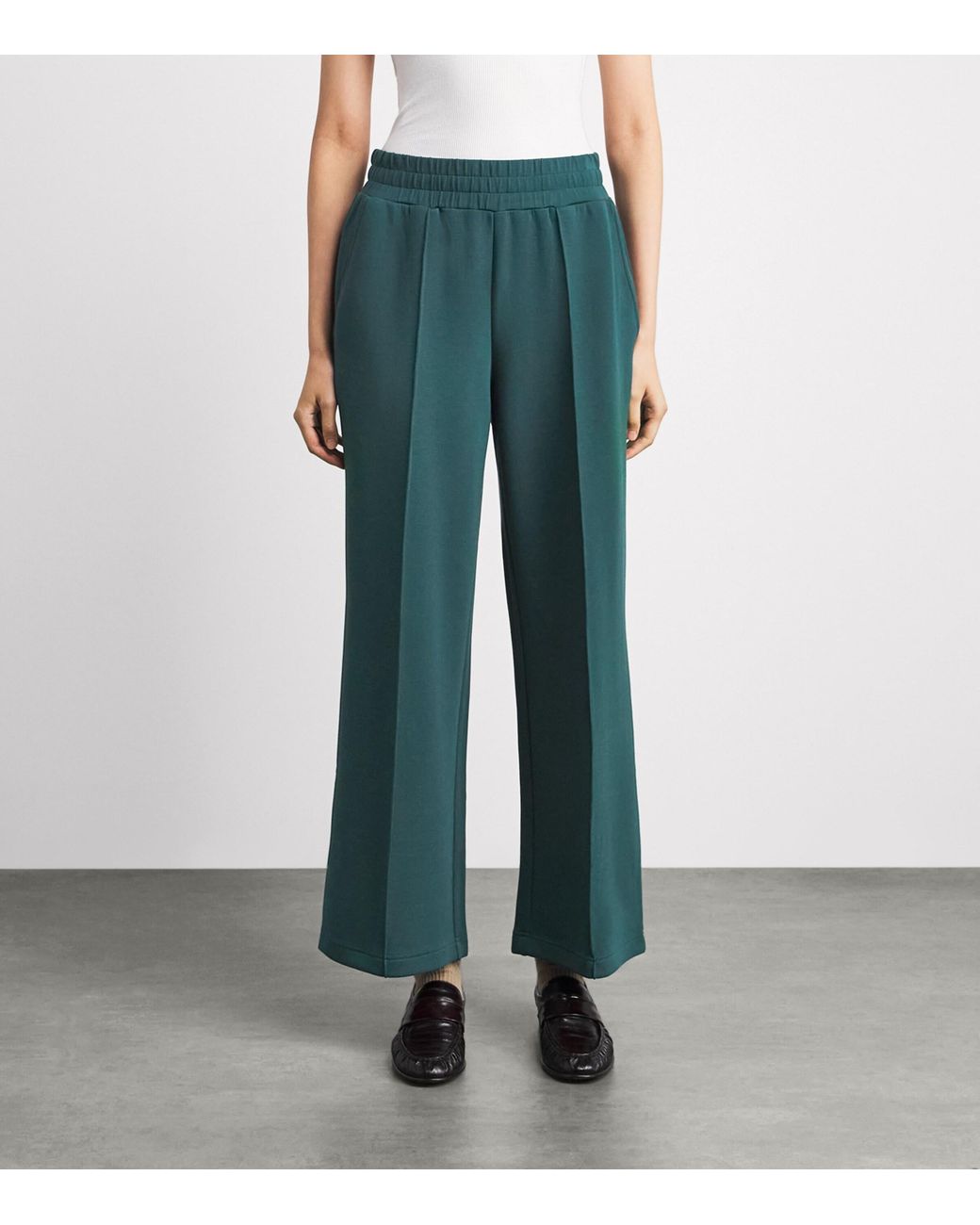 Varley Green Doublesoft Wide-Leg Sweatpants