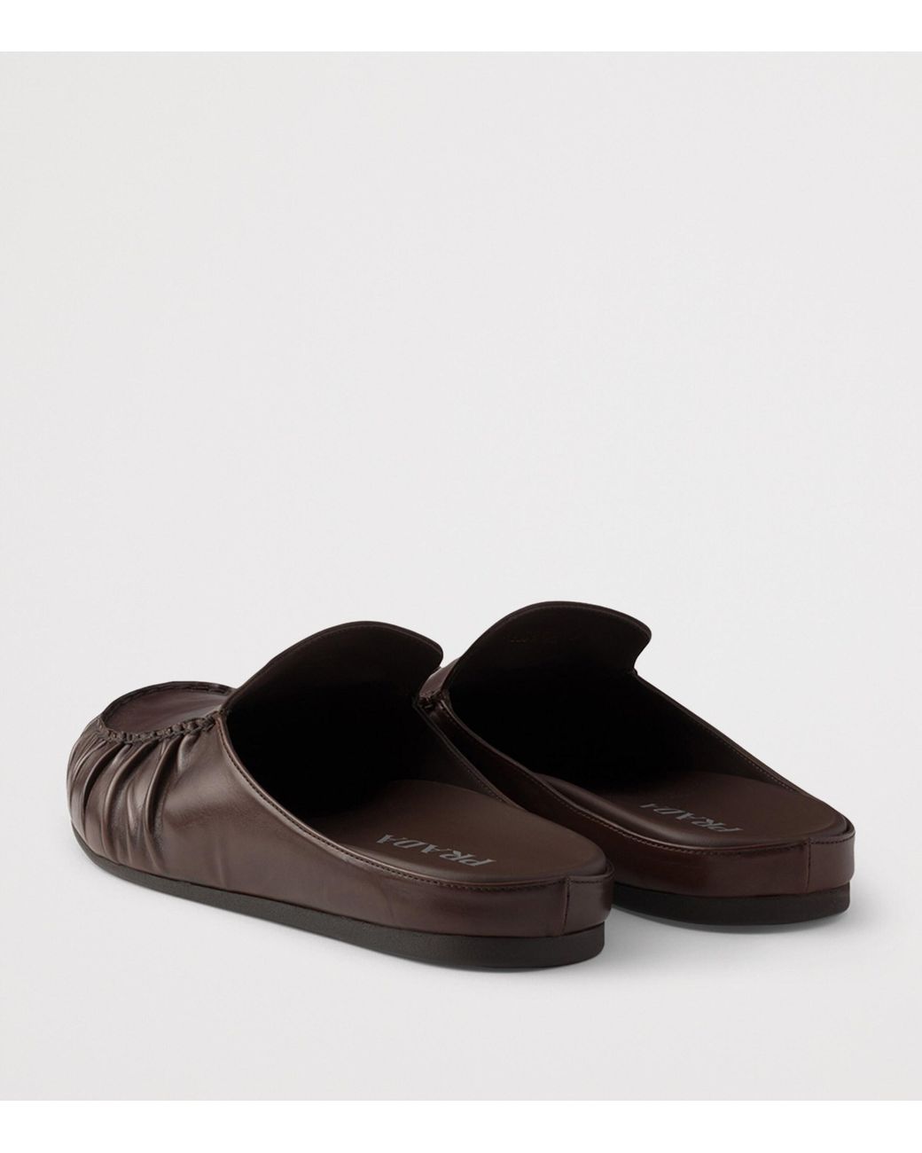 Prada Brown Leather Mules for men