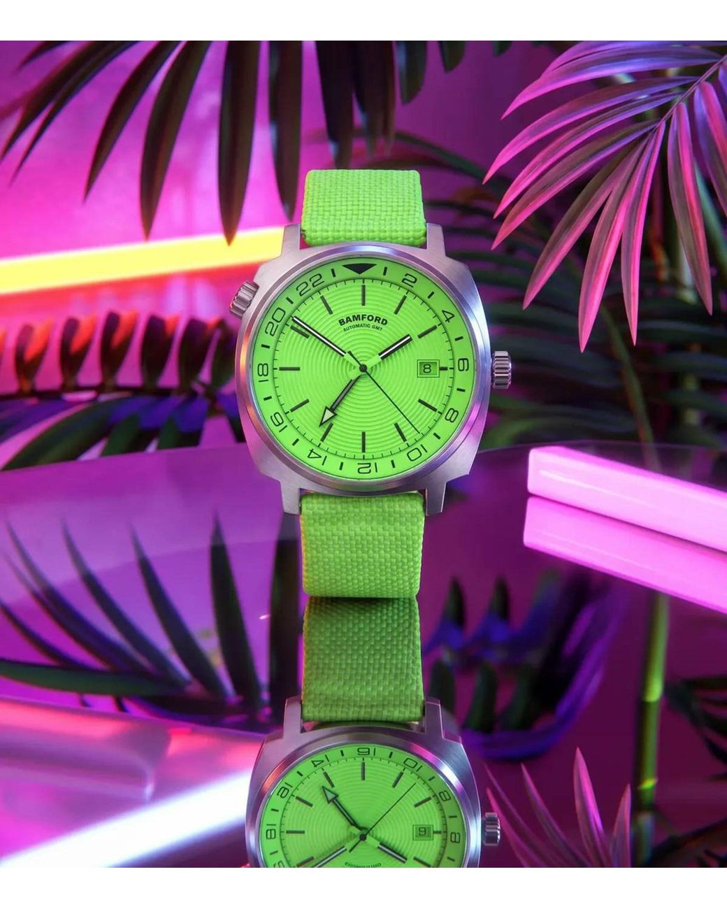 BAMFORD LONDON Green Stainless Steel Gmt Electric Watch