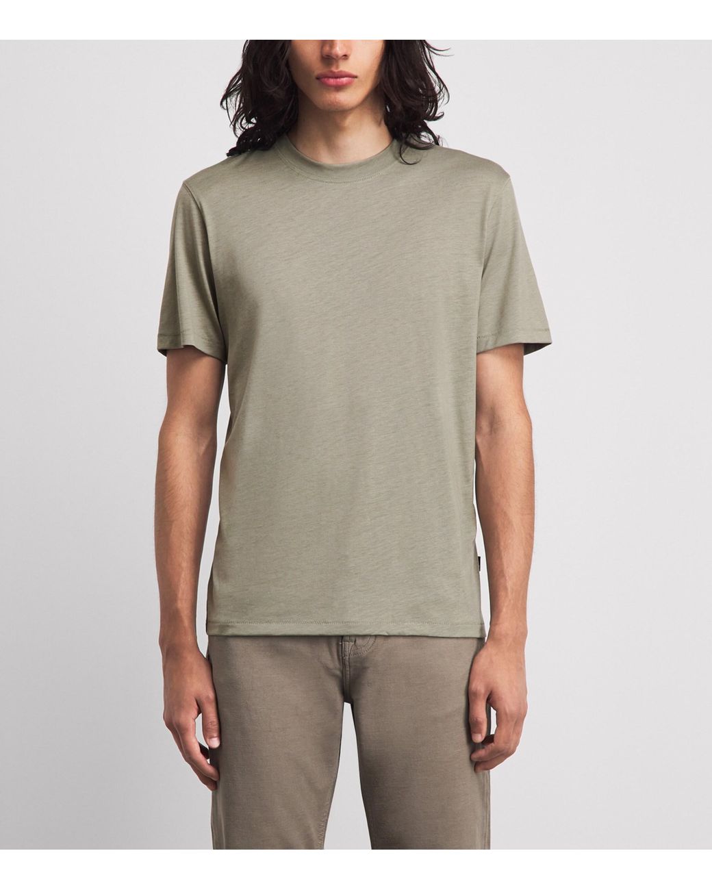 7 For All Mankind Gray Crew-Neck T-Shirt for men