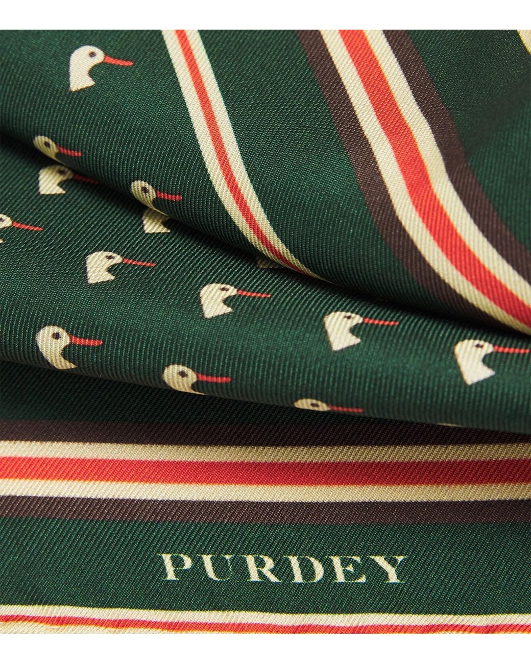James Purdey & Sons Green Silk Dapper Duck Pocket Square for men