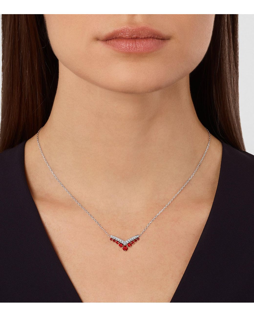 Chaumet Pink Ruby And Diamond Joséphine Aigrette Pendant Necklace
