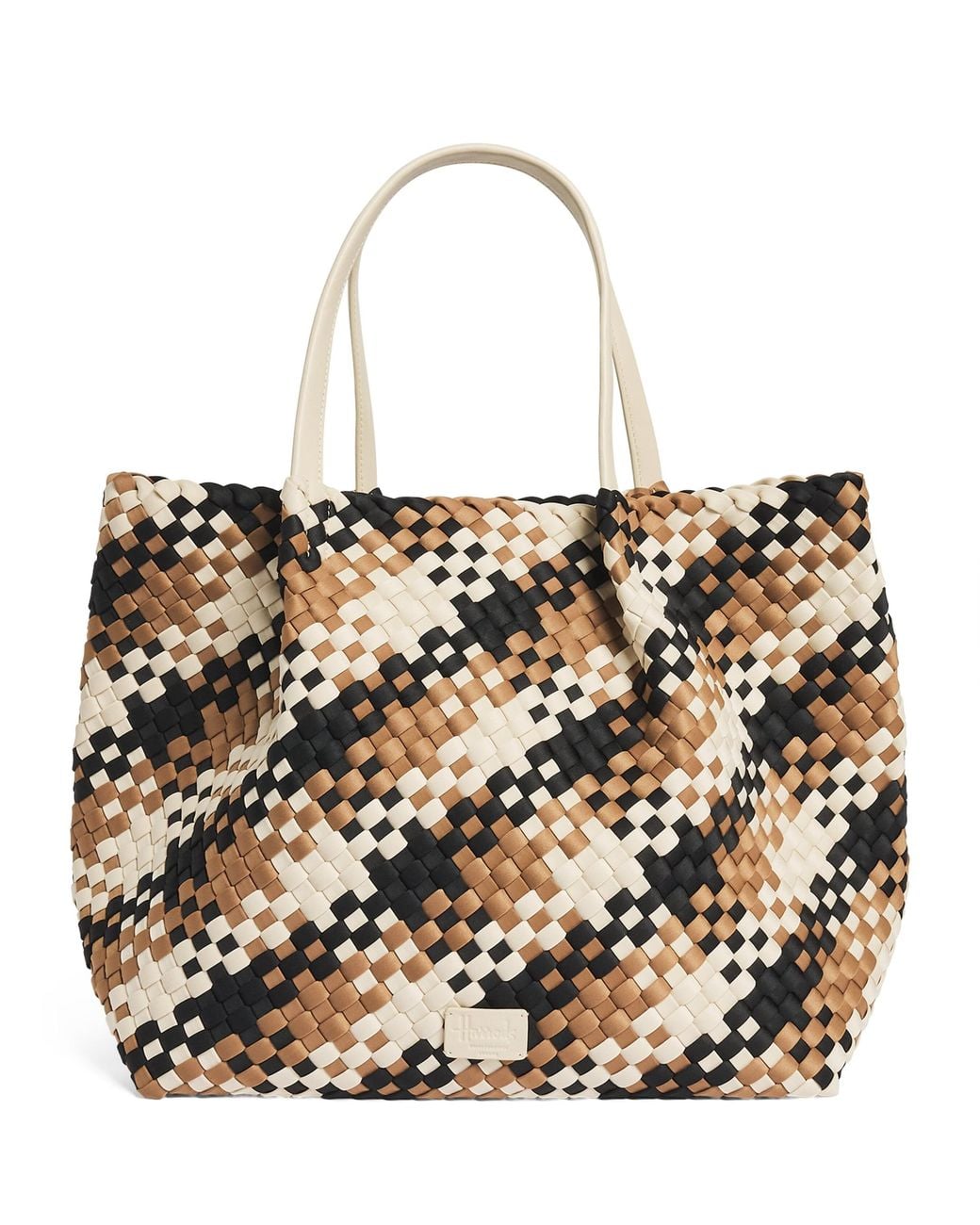 Harrods Metallic Neoprene Woven East-West Tote Bag