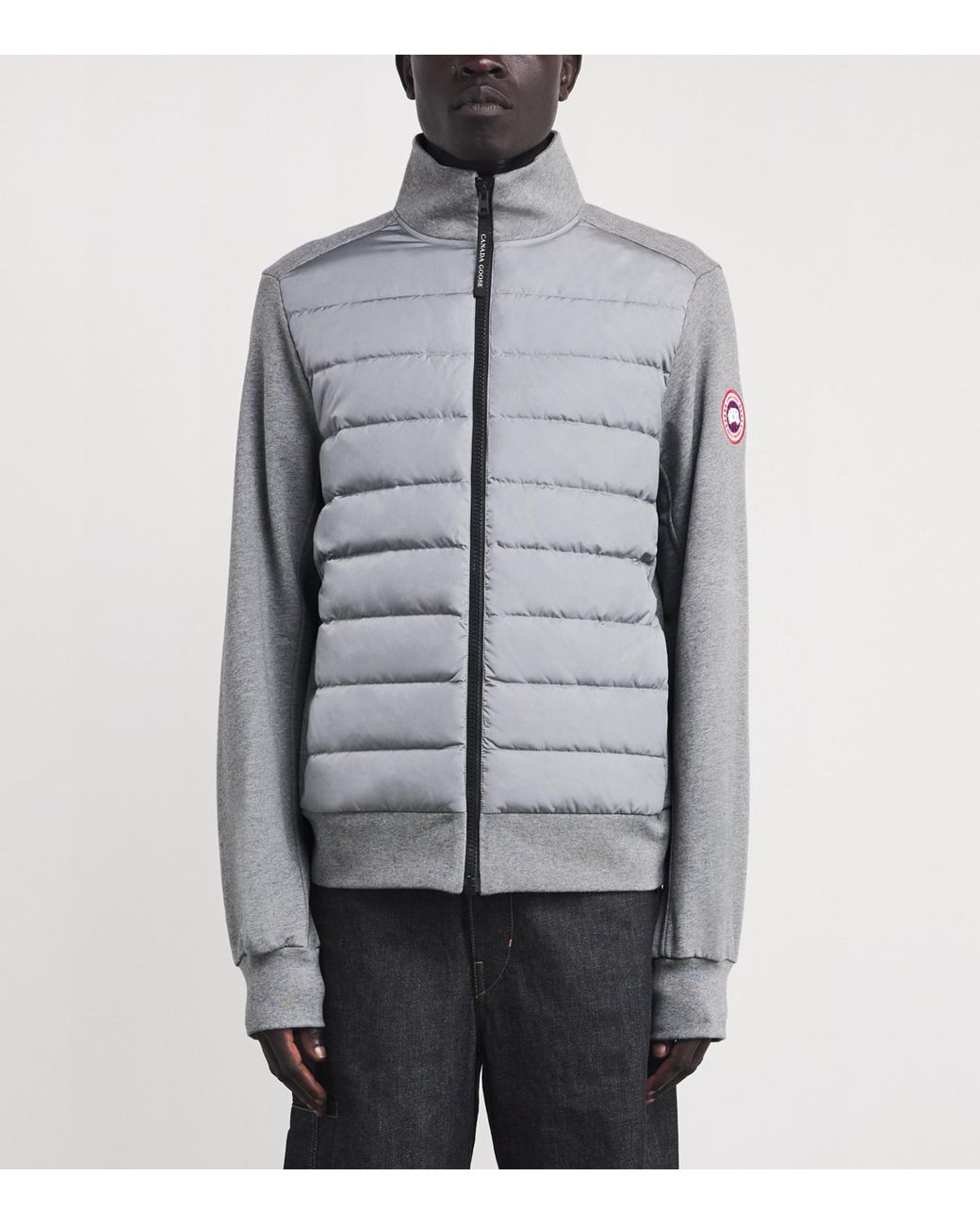 Canada Goose Gray Down Hybridge Huron Zip-Up Sweatshirt for men