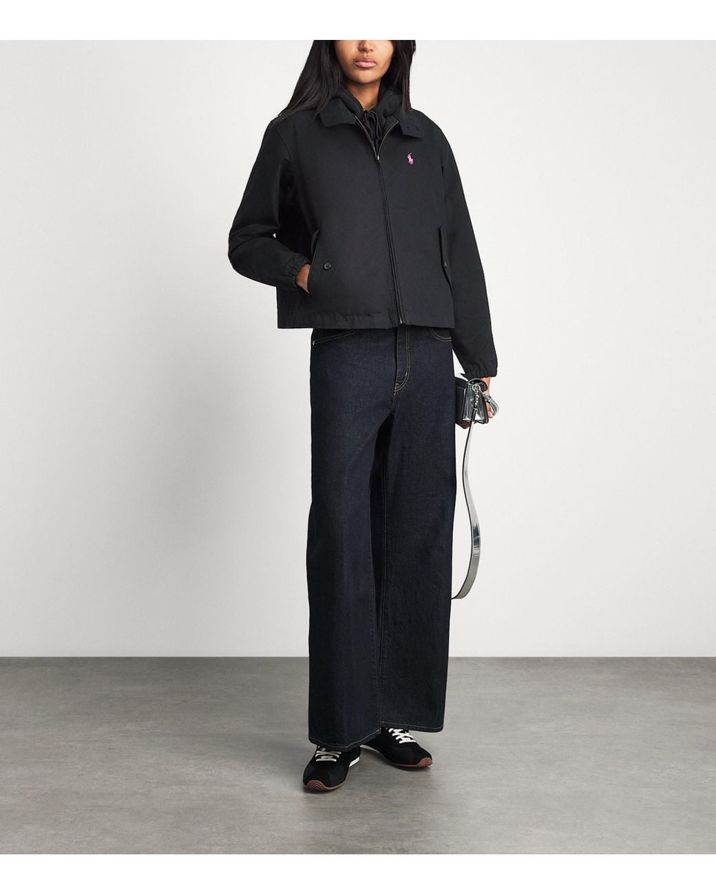 Polo Ralph Lauren Black Cotton Pony Windbreaker Jacket