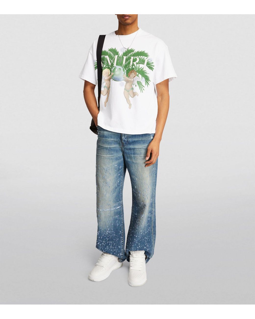 【AMIRI】アミリ 'Airbrush cherub' ロゴ 半袖 プリントTシャツ AMIRI】アミリ 'Airbrush cherub' ロゴ 半袖 プリントTシャツ