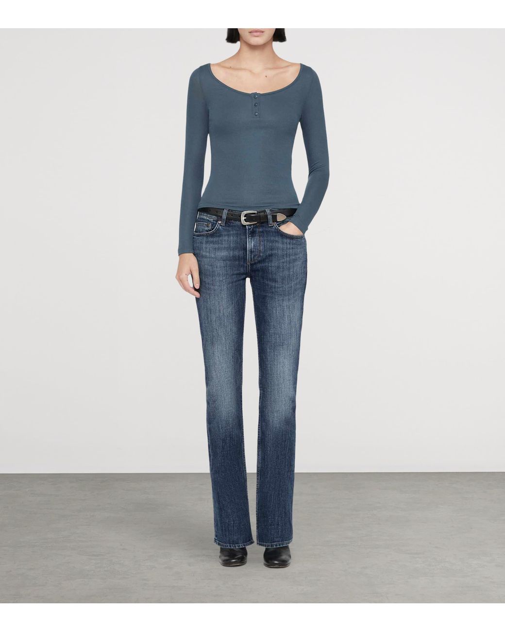 AllSaints Blue Jules Henley T-Shirt