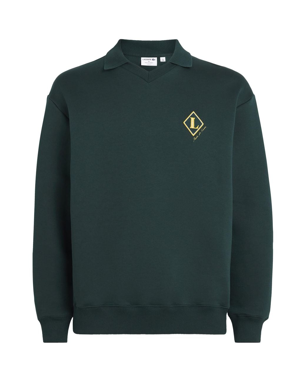 Lacoste Green Cotton-Blend Badge Sweatshirt for men