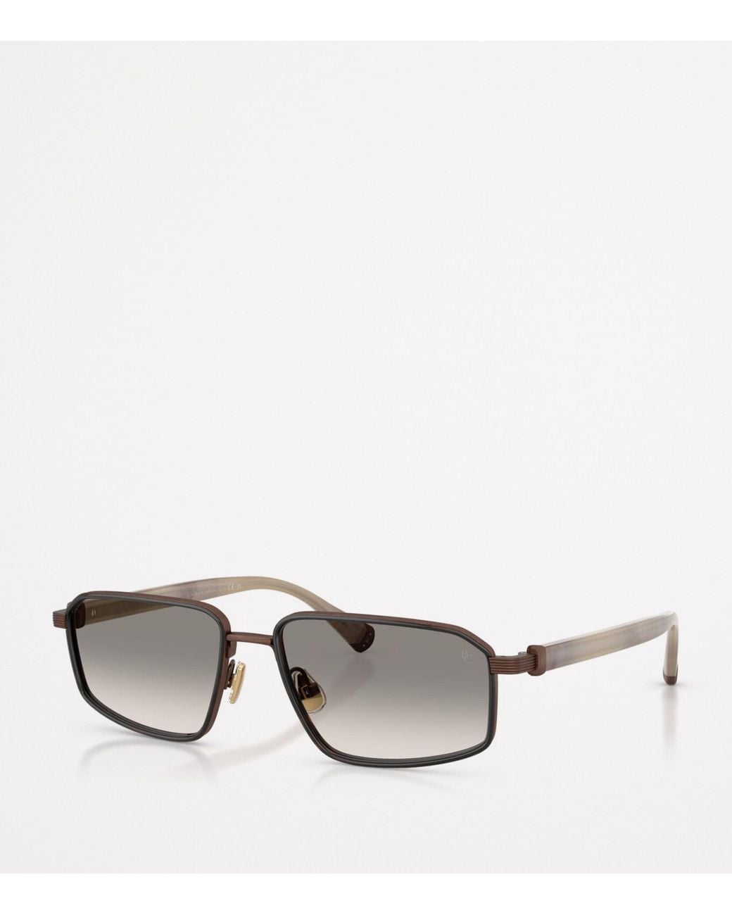 Brunello Cucinelli Gray Titanium Rectangle Jarama Sunglasses for men