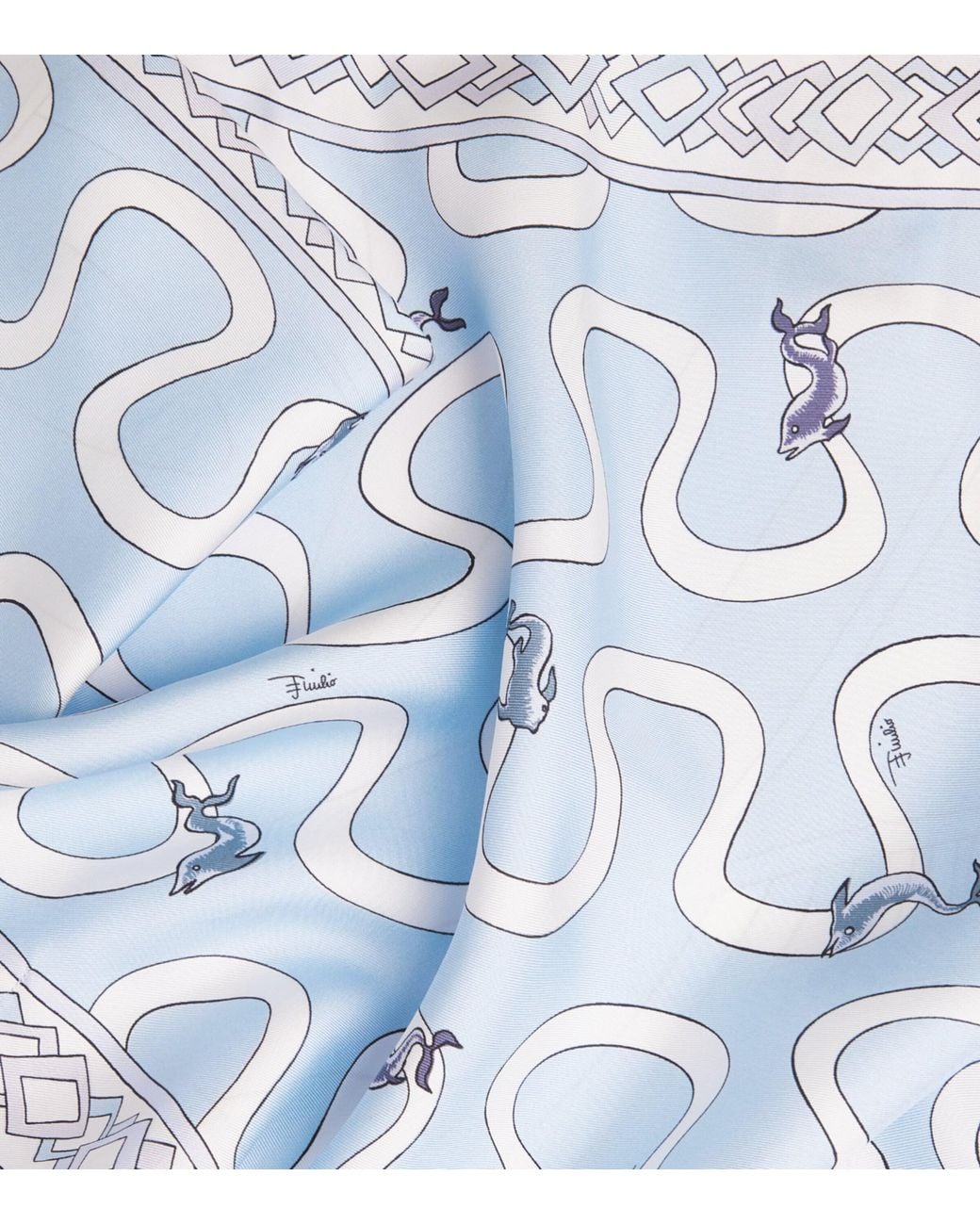Emilio Pucci Blue Silk Printed Cape