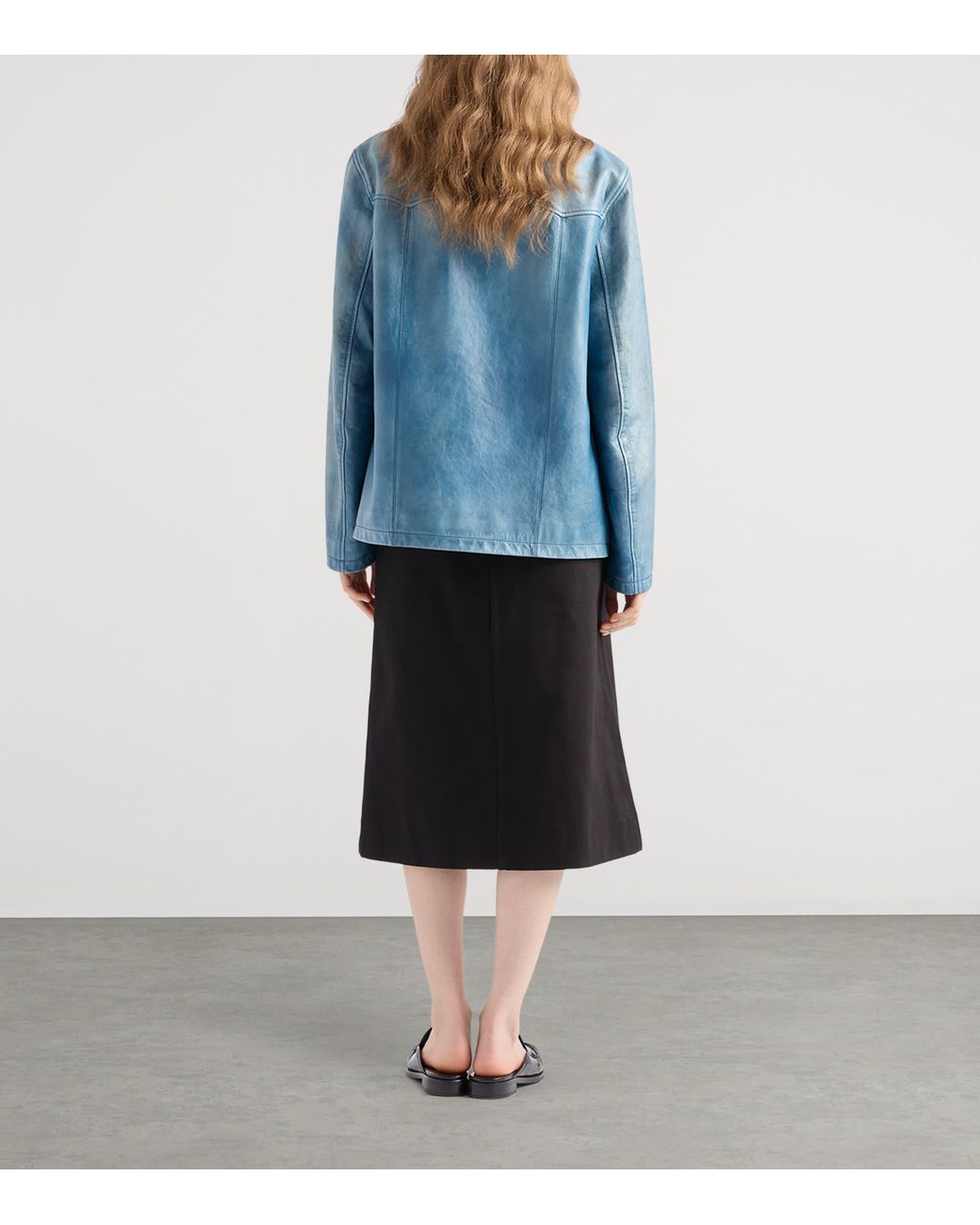 Prada Blue Nappa Leather Jacket