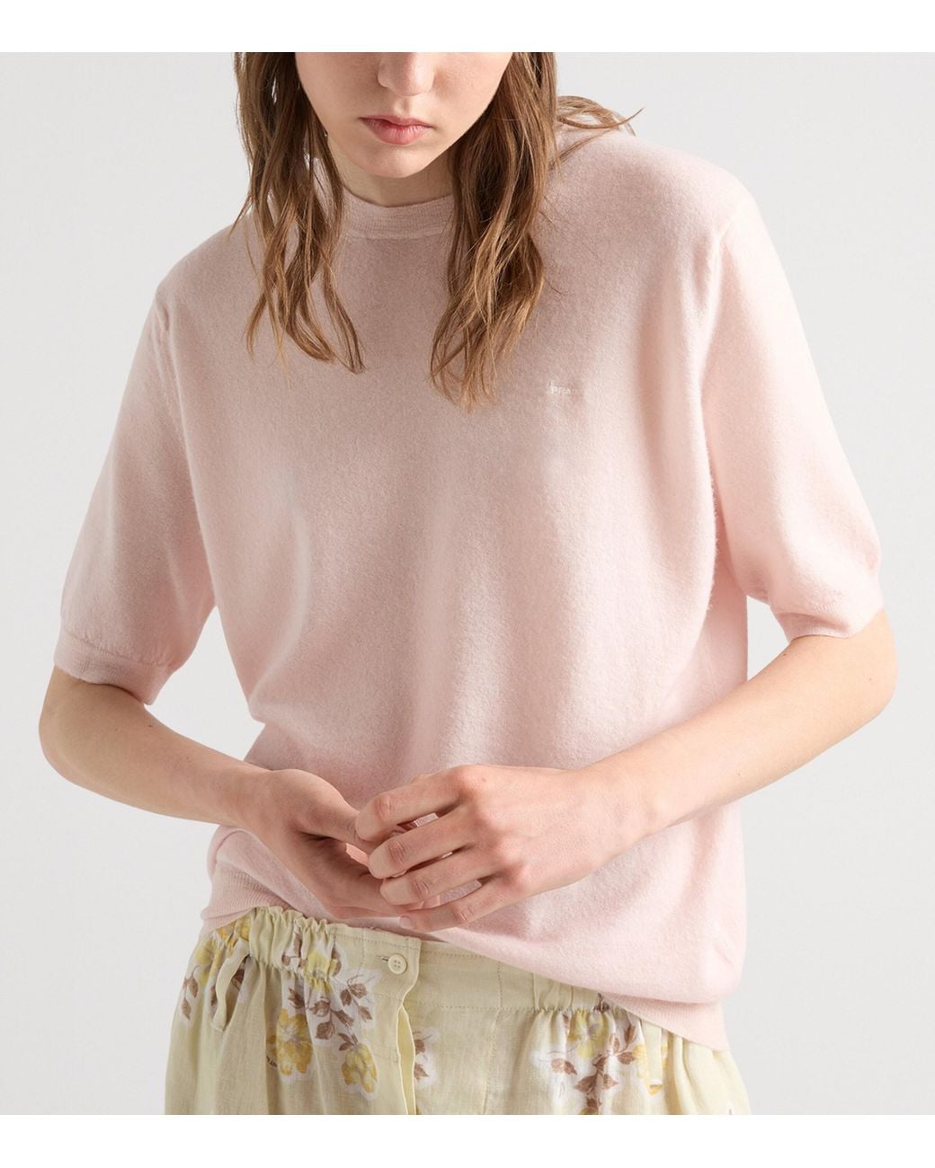 Prada Pink Cashmere T-Shirt Sweater