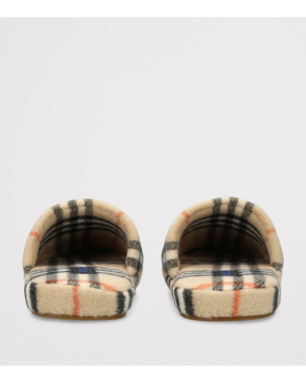 Burberry Natural Wool-Blend Check Slippers
