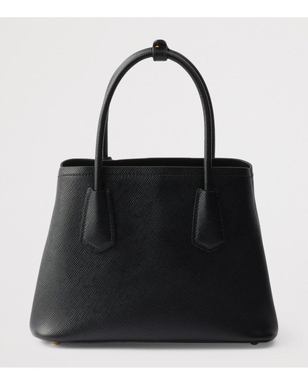 Prada Black Small Saffiano Leather Double Top-Handle Bag