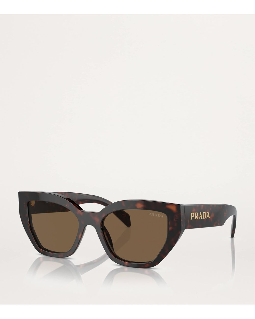 Prada Brown Tortoiseshell Geometric Sunglasses