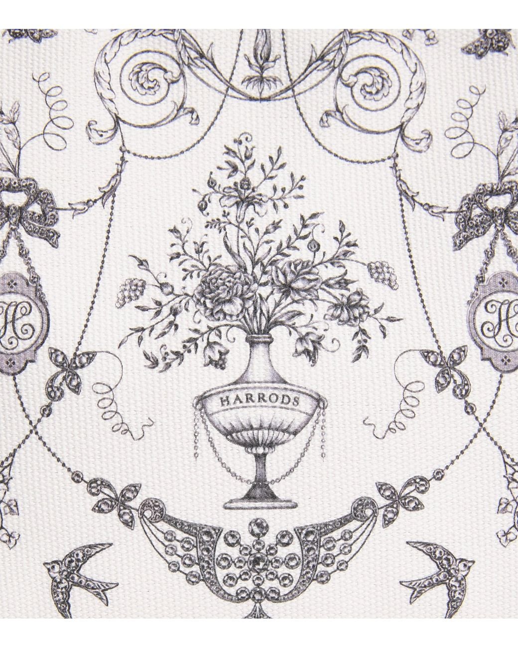 Harrods Metallic Lace Print Pouch