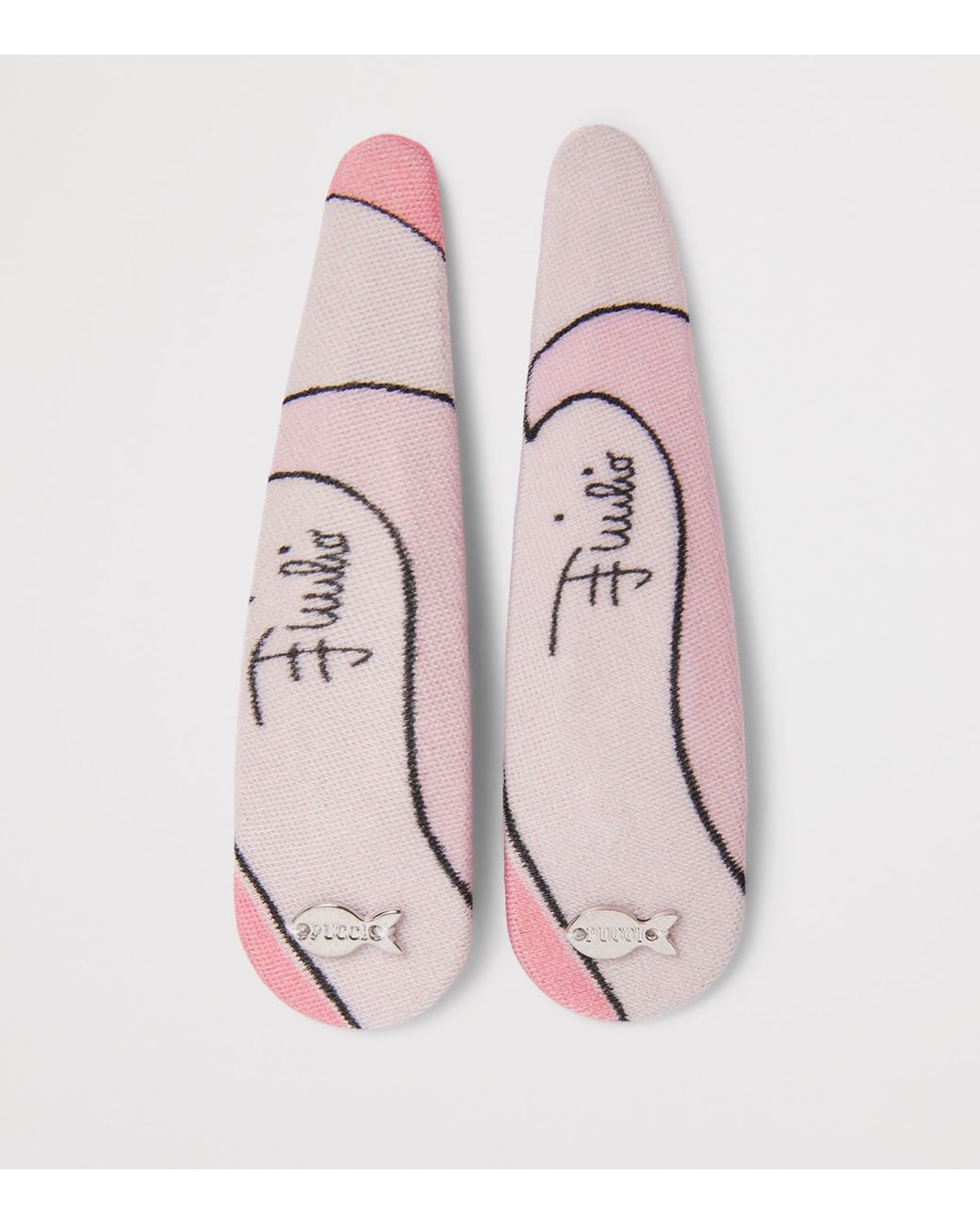 Emilio Pucci Pink Printed Hair Clips
