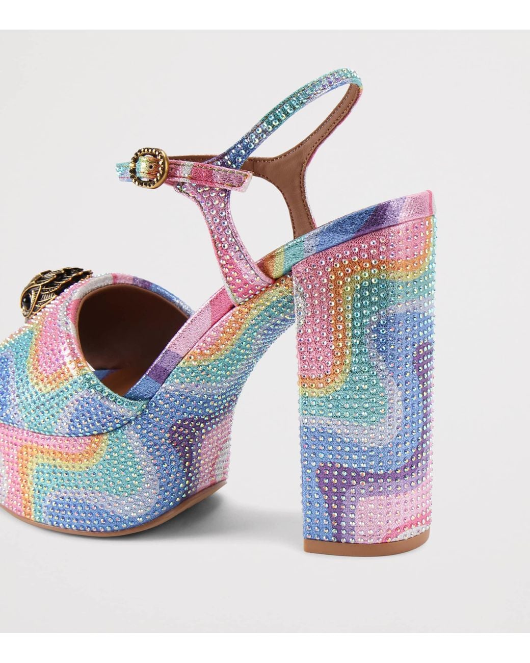 Kurt Geiger Blue Sequin Kensington Platform Sandals 125