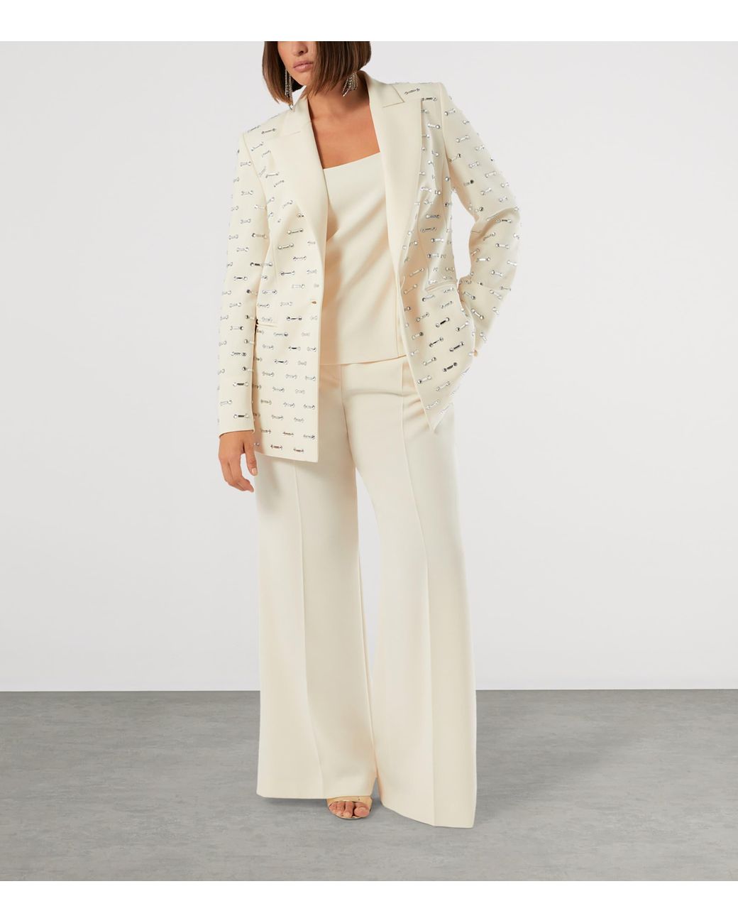 Marina Rinaldi Natural Crystal-Embellished Blazer