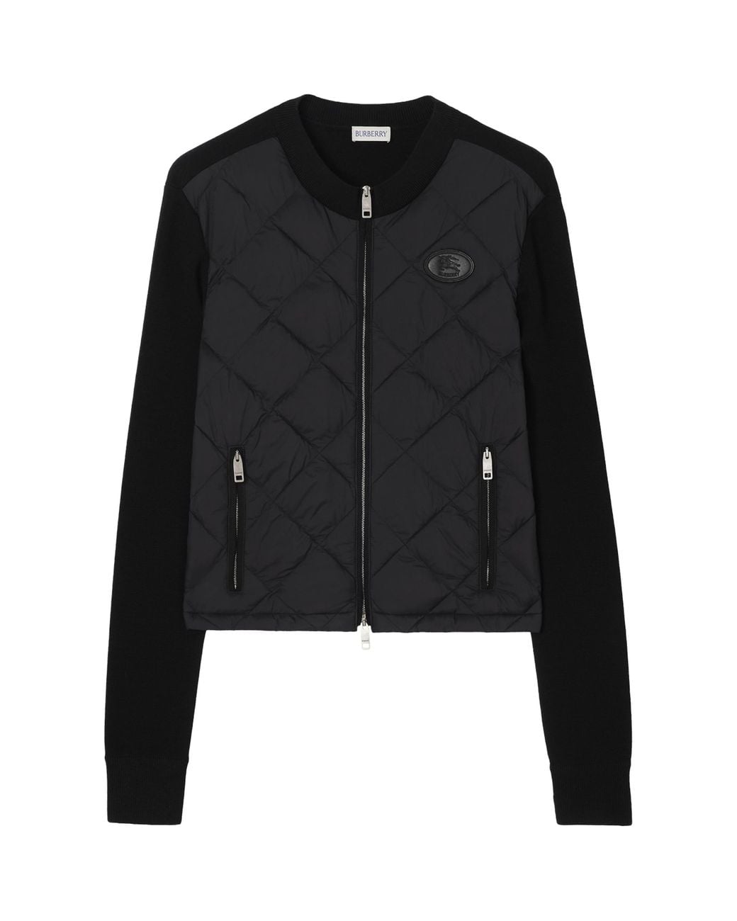Burberry Black Quilted Wool-Trim Fulbrook Jacket