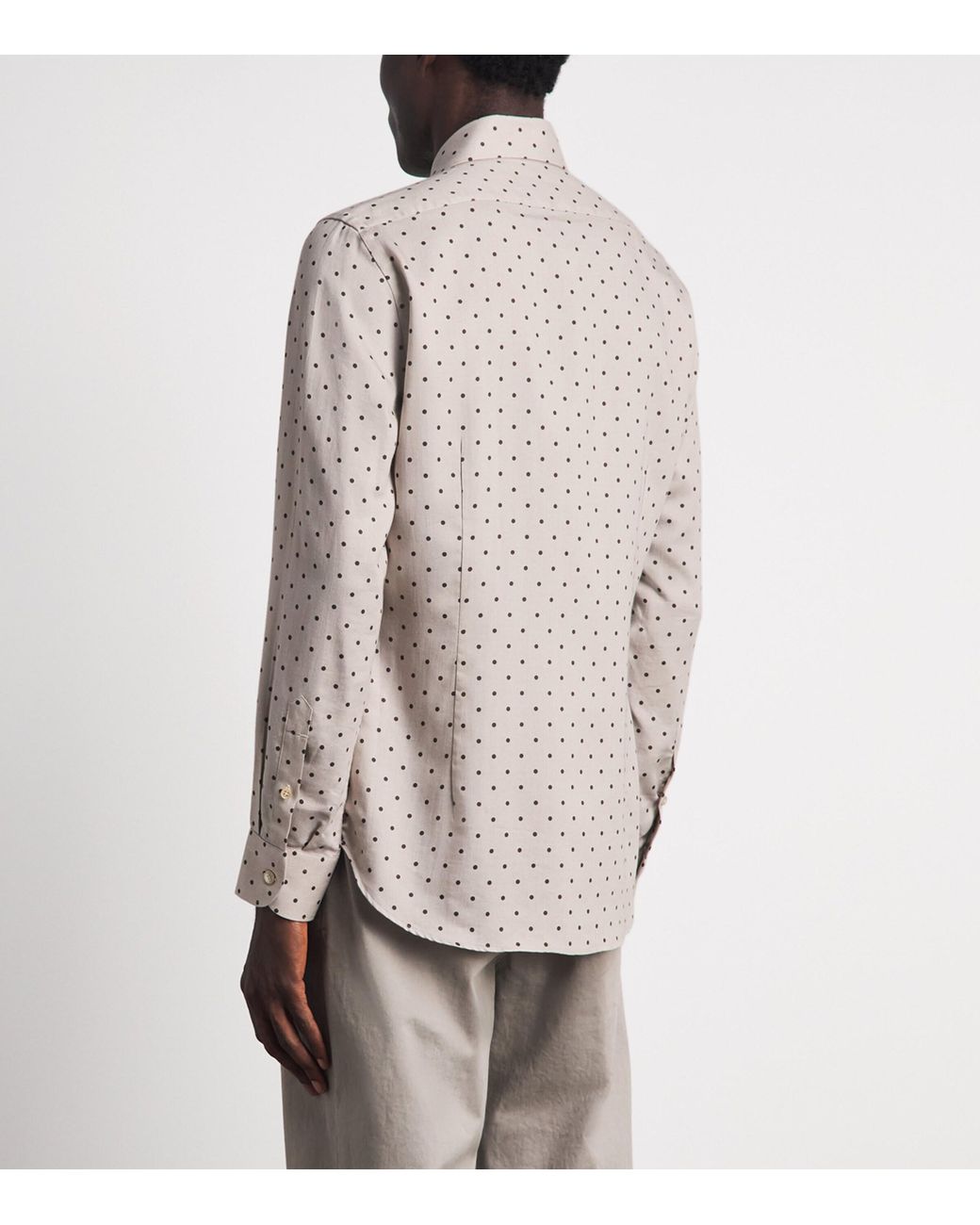 Eleventy White Cotton Polka Dot Shirt for men