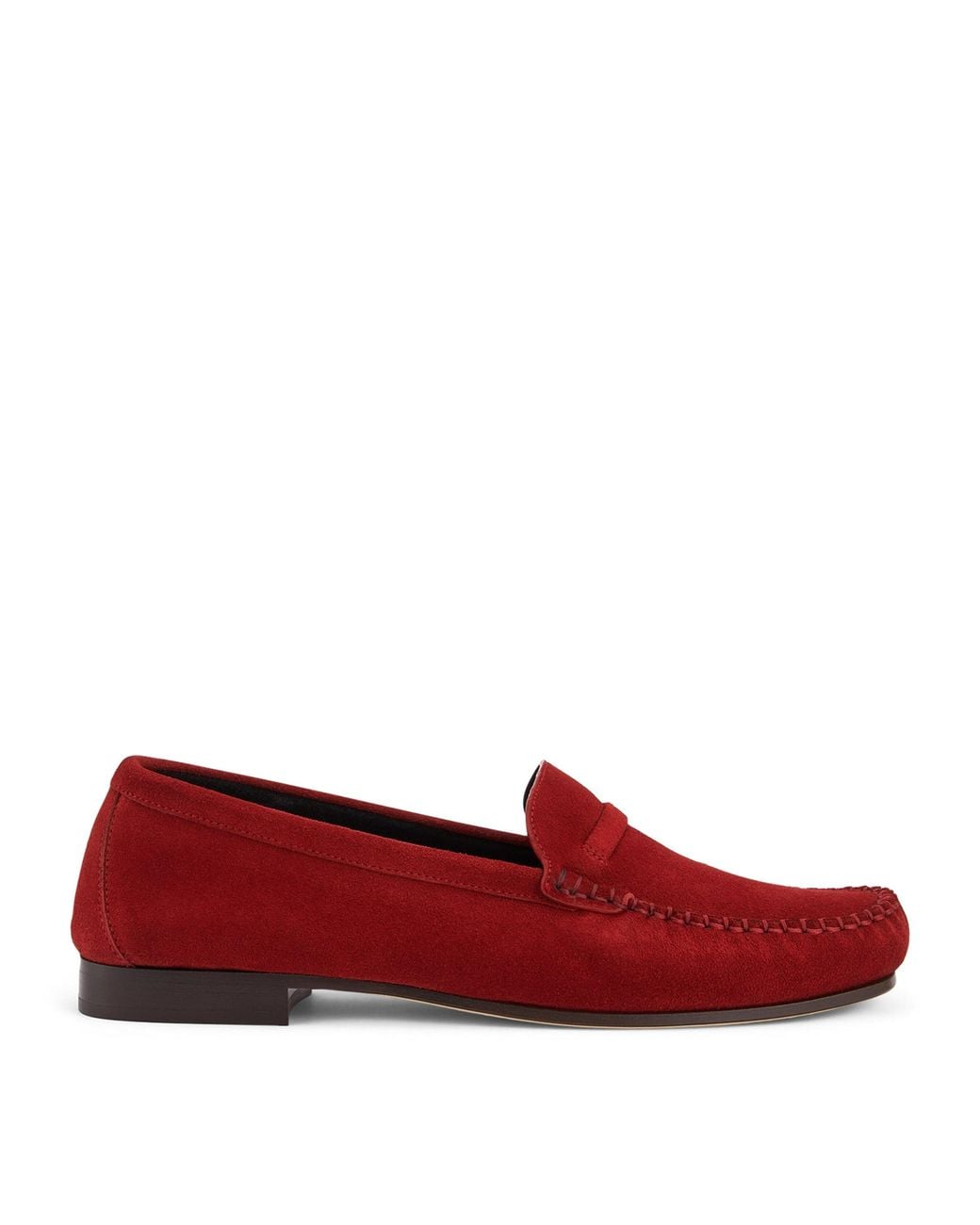 Malone Souliers Red Suede Knightsbridge Loafers