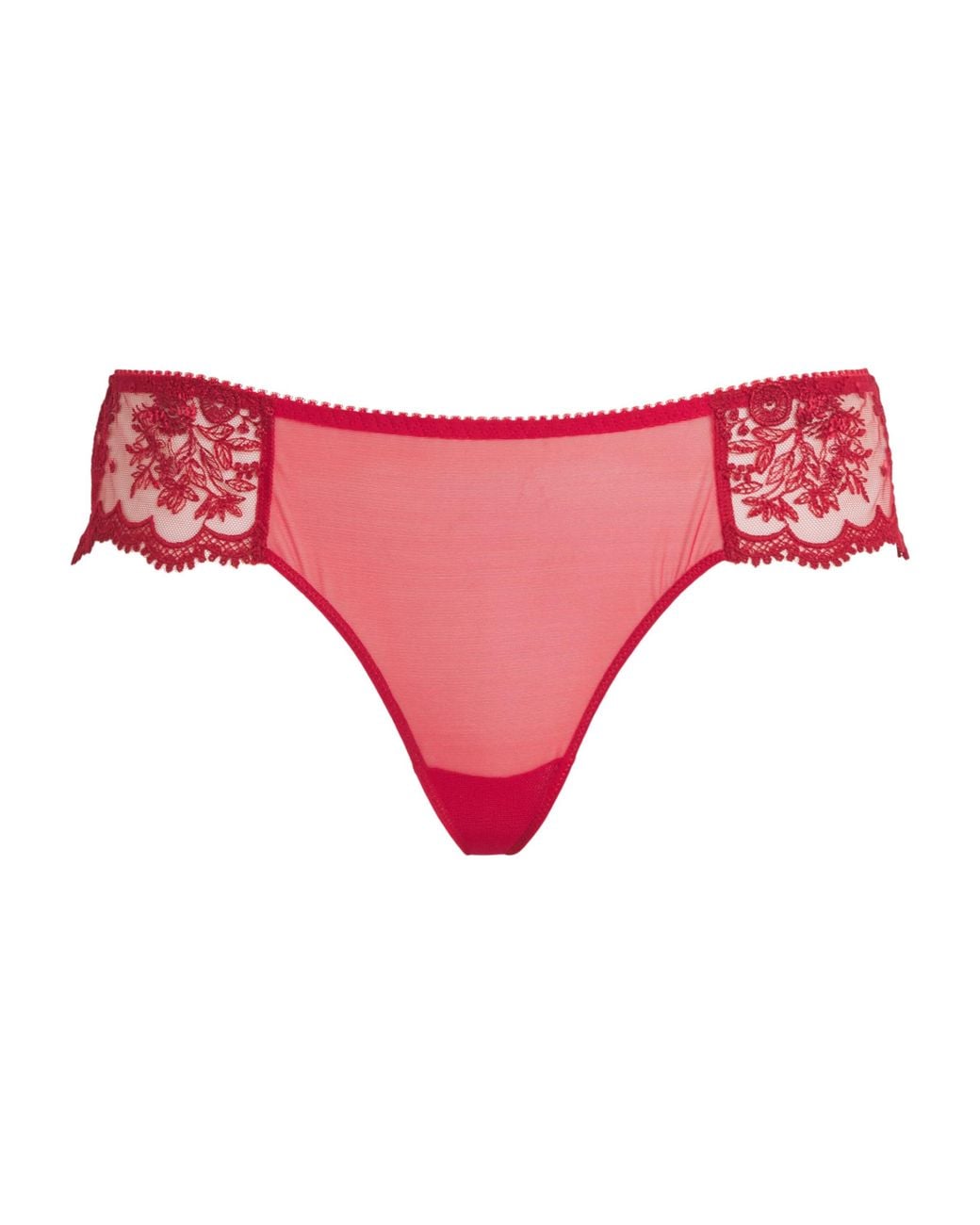 Simone Perele Pink Lace Intrigue Tanga Briefs