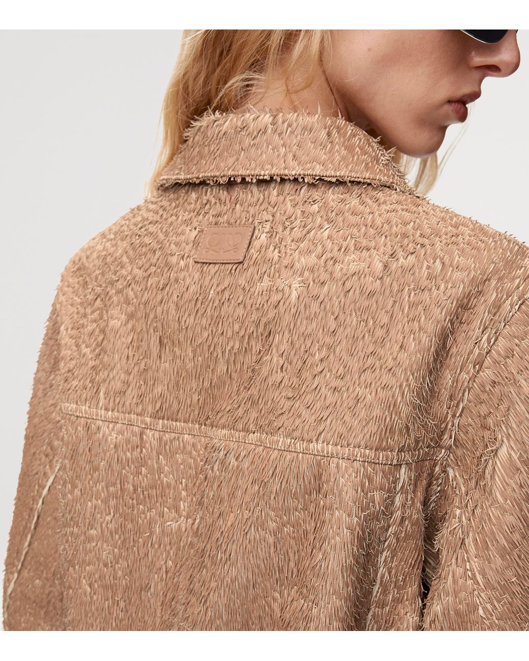 Loewe Brown Textured Lambskin Oversized Jacket
