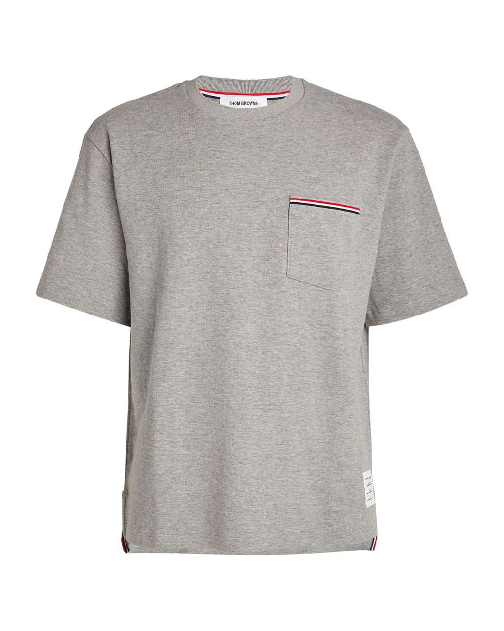 Thom Browne Gray Oversized Tricolour Pocket T-Shirt for men
