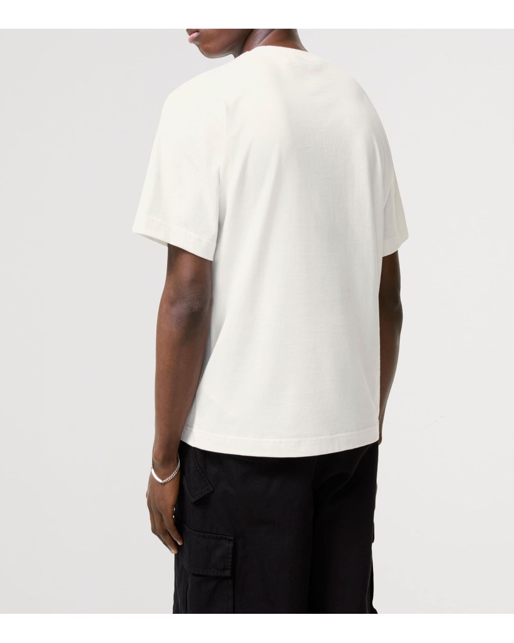 Burberry White Cotton Check Flag T-Shirt for men