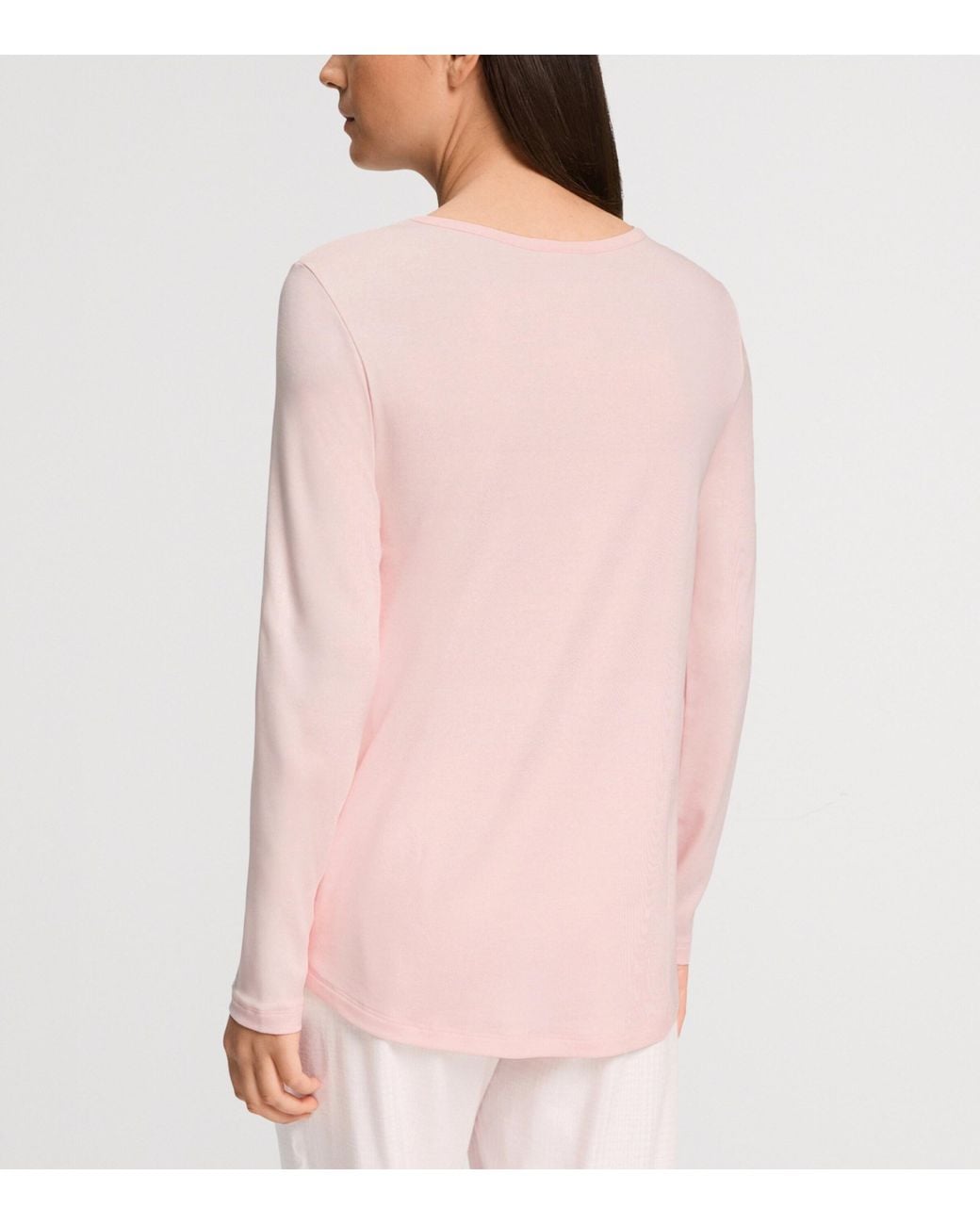 Hanro Pink Cotton Loungy Nights Long-Sleeve Shirt