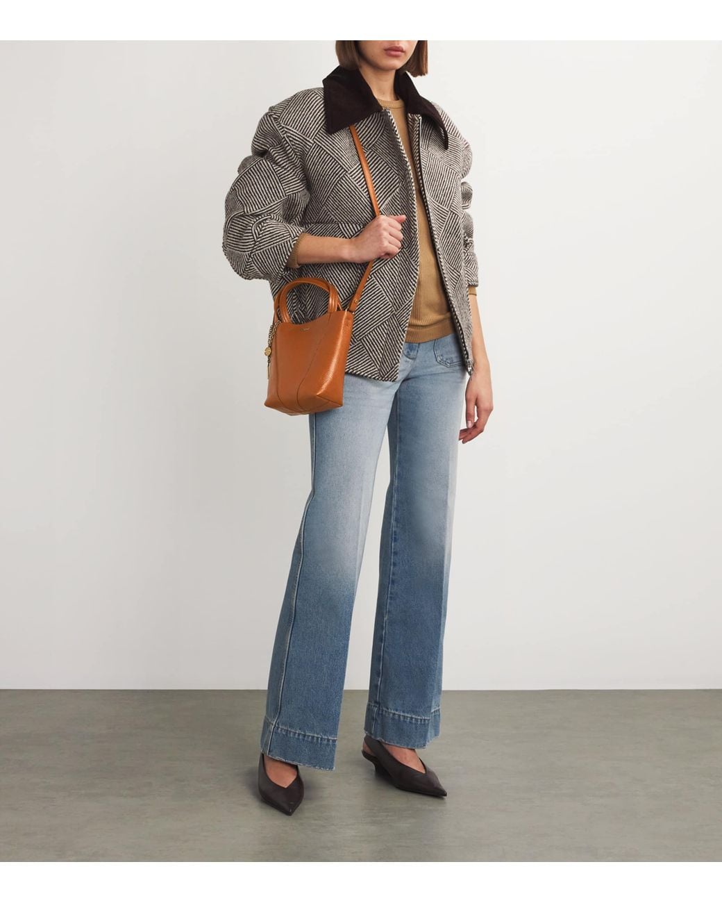 Chloé Brown Small Calfskin Spin Tote Bag
