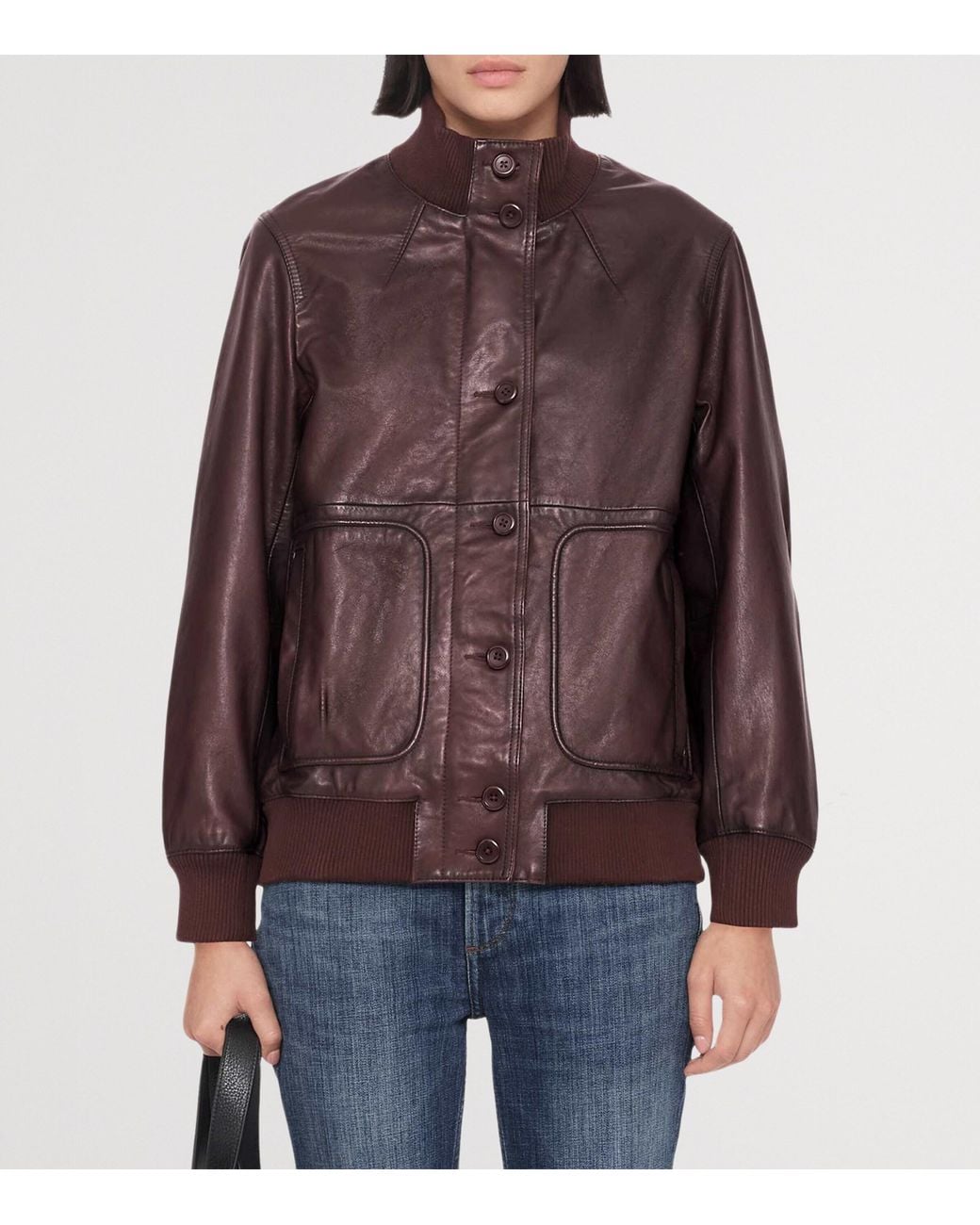 AllSaints Brown Memphis Leather Jacket