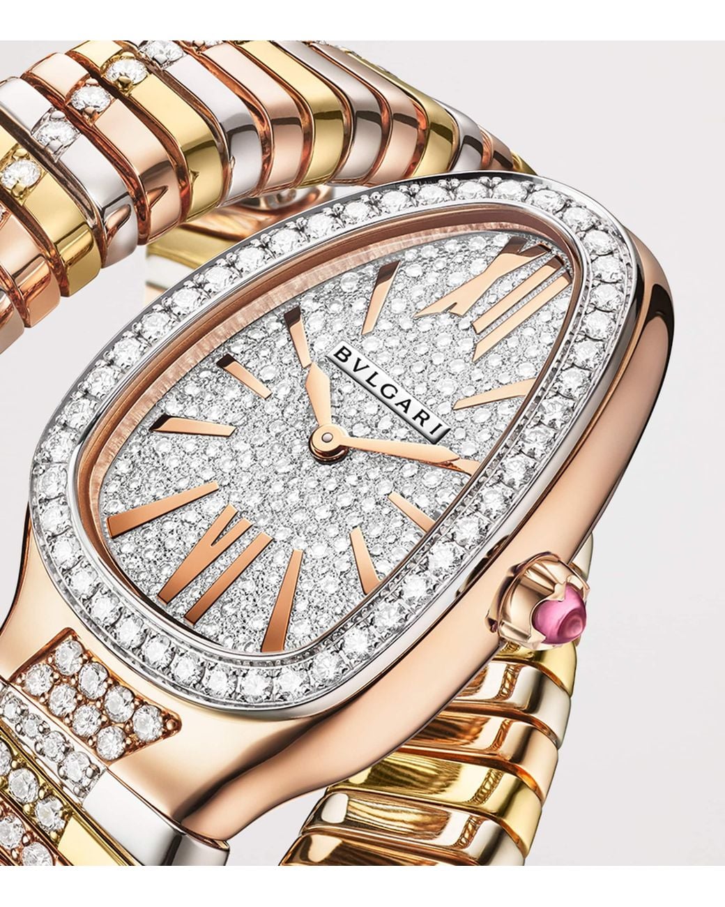BVLGARI White Mixed And Diamond Serpenti Tubogas Infinity Watch