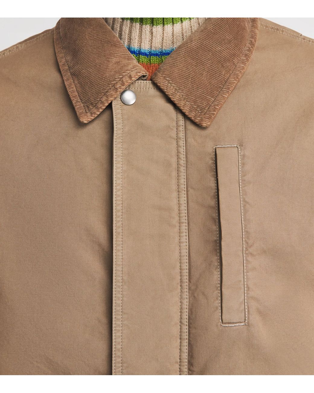 Dries Van Noten Brown Cotton Corduroy-Trim Jacket for men